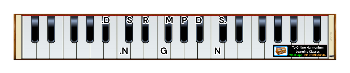 Achyutam Keshavam harmonium sargam notation